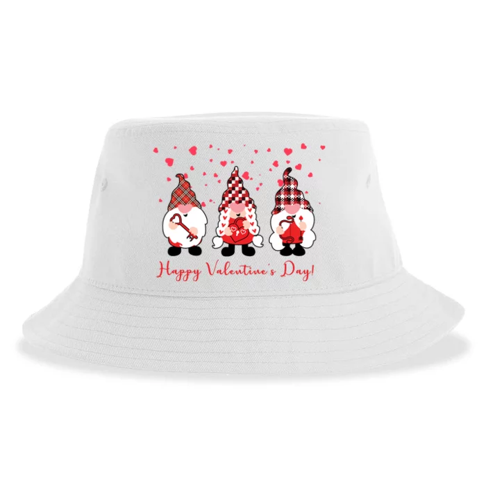 Happy Valentines Day Gnome Cute Gift Sustainable Bucket Hat