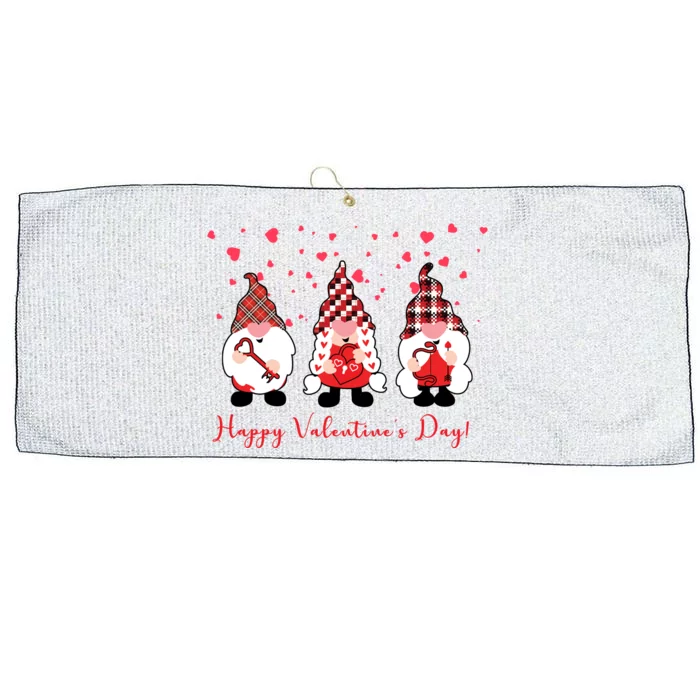 Happy Valentines Day Gnome Cute Gift Large Microfiber Waffle Golf Towel