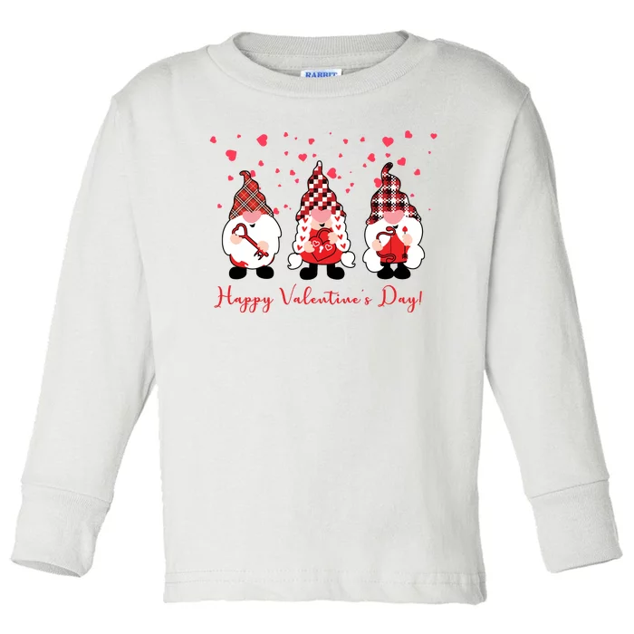 Happy Valentines Day Gnome Cute Gift Toddler Long Sleeve Shirt