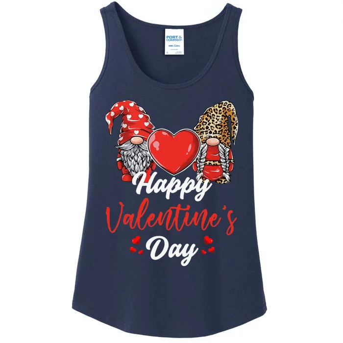 Happy Valentine's Day Gnomes Couple Valentines Day Funny Ladies Essential Tank