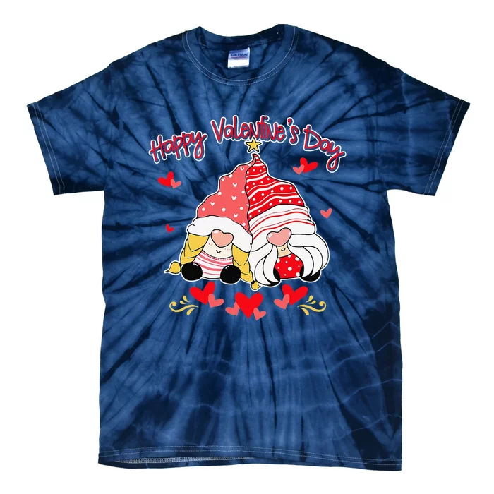 Happy Valentine's Day Gnomes Couple Valentines Day Happy Tie-Dye T-Shirt