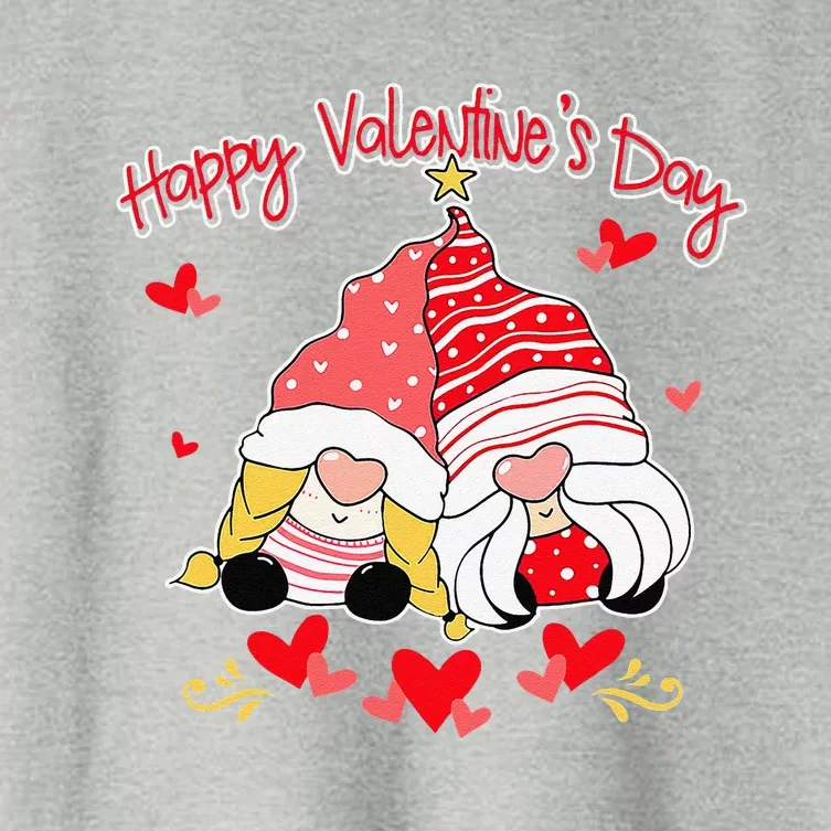 Happy Valentine's Day Gnomes Couple Valentines Day Happy Women's Crop Top Tee