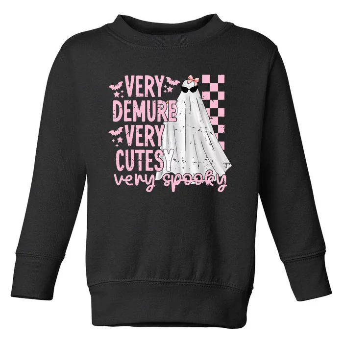 Halloween Very Demure Very Cutesy Very Spooky Toddler Sweatshirt