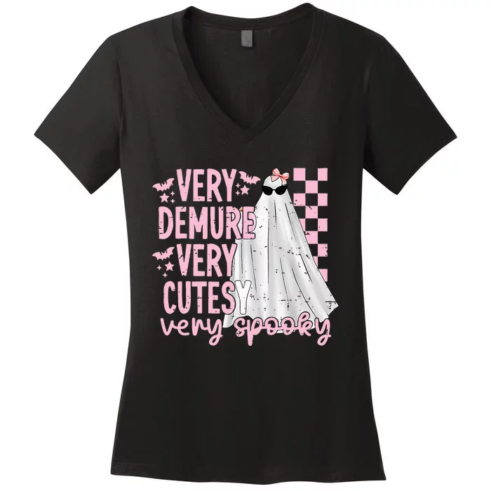 Halloween Very Demure Very Cutesy Very Spooky Women's V-Neck T-Shirt