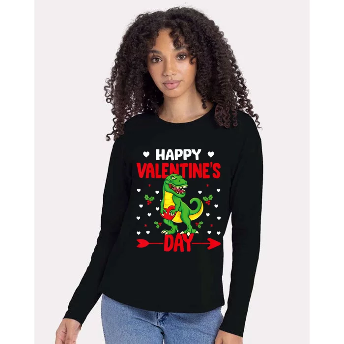 Happy ValentineS Day Dinosaur Happy ValentineS Day Outfits Womens Cotton Relaxed Long Sleeve T-Shirt