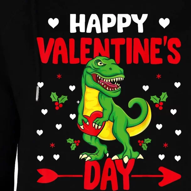 Happy ValentineS Day Dinosaur Happy ValentineS Day Outfits Womens Funnel Neck Pullover Hood