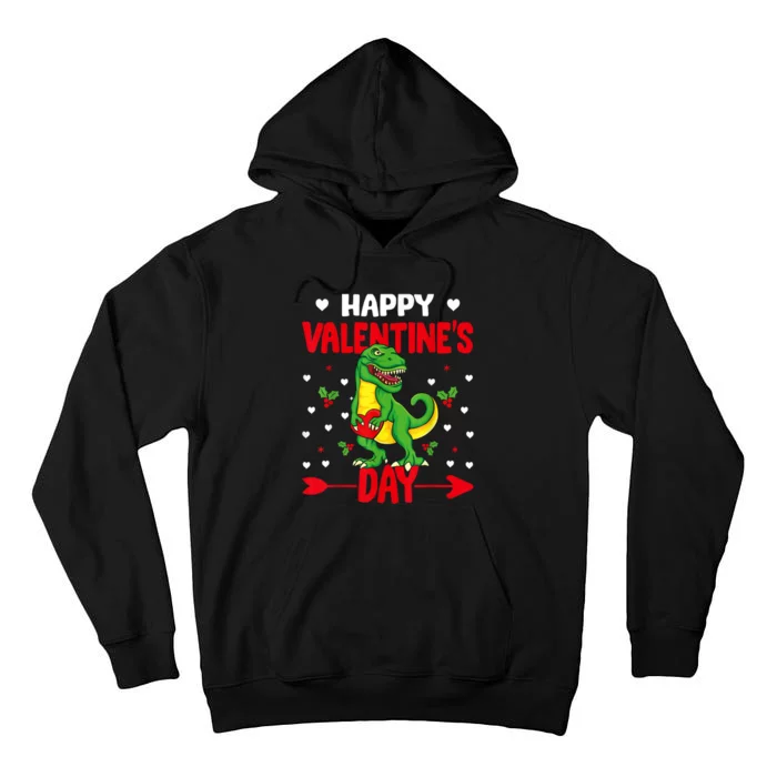 Happy ValentineS Day Dinosaur Happy ValentineS Day Outfits Tall Hoodie