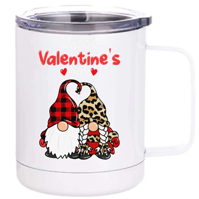 Happy Valentine's Day Gnomes Couple Valentines Day Love Happy Front & Back 12oz Stainless Steel Tumbler Cup