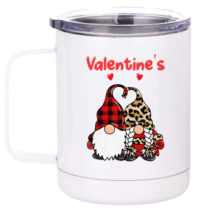 Happy Valentine's Day Gnomes Couple Valentines Day Love Happy Front & Back 12oz Stainless Steel Tumbler Cup