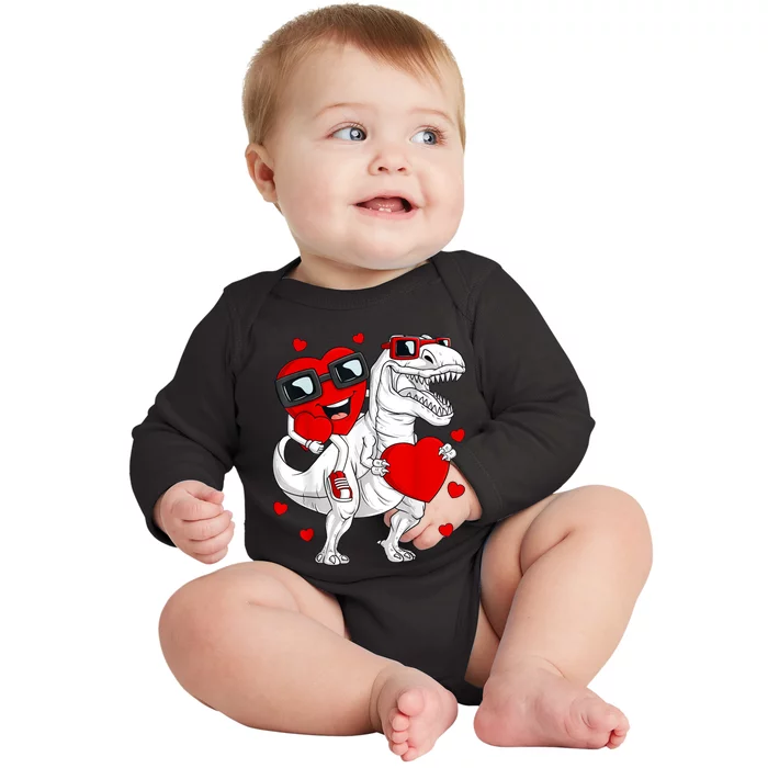 Happy Valentines Day Cute Heart Bae Funny Salting Hearts Baby Long Sleeve Bodysuit