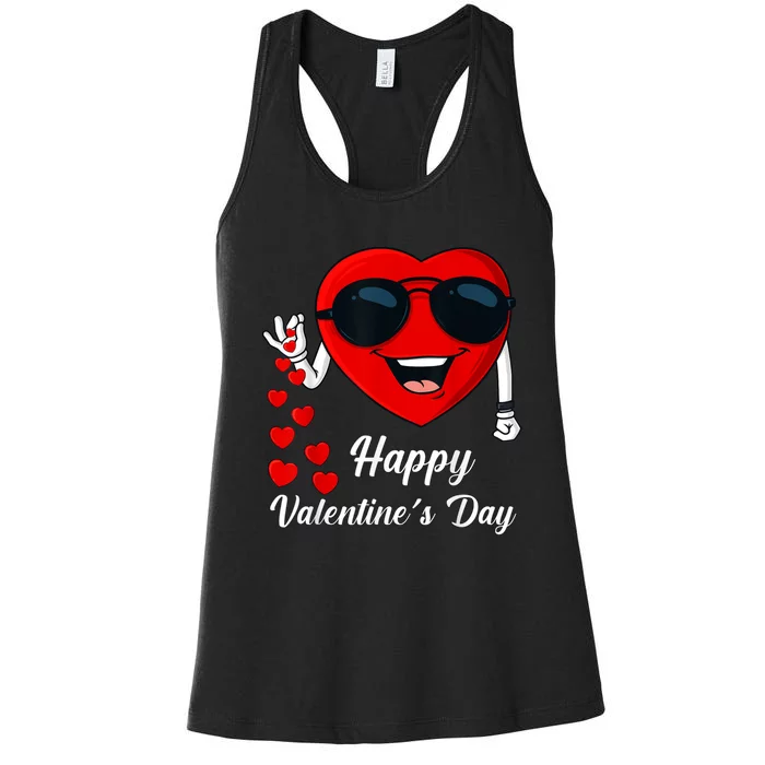 Happy Valentines Day Cute Heart Bae Funny Salting Hearts Women's Racerback Tank