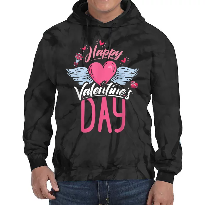 Happy Valentine`S Day Outfit Valentines Day Tie Dye Hoodie