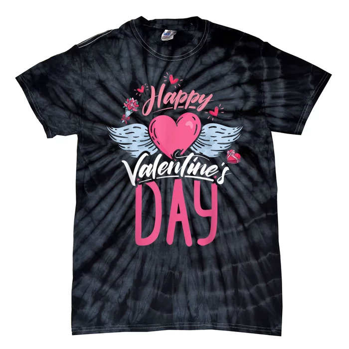 Happy Valentine`S Day Outfit Valentines Day Tie-Dye T-Shirt