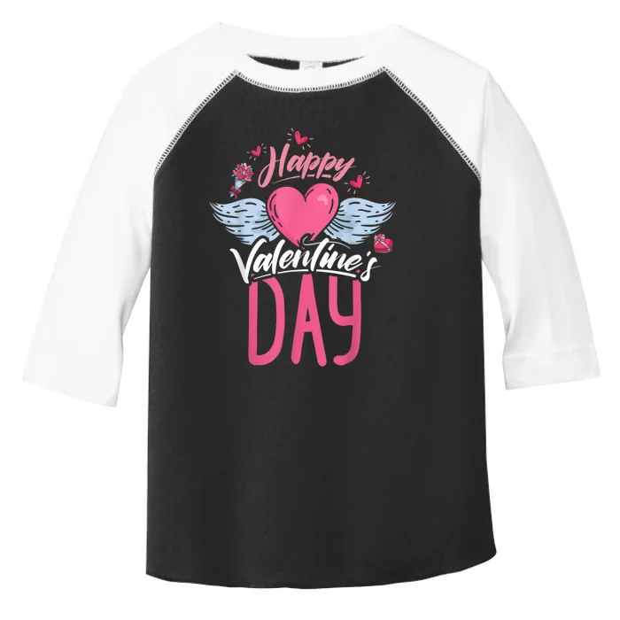 Happy Valentine`S Day Outfit Valentines Day Toddler Fine Jersey T-Shirt