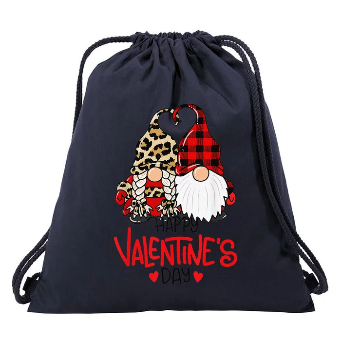 Happy Valentine's Day Gnomes Couple Valentines Day Love Drawstring Bag