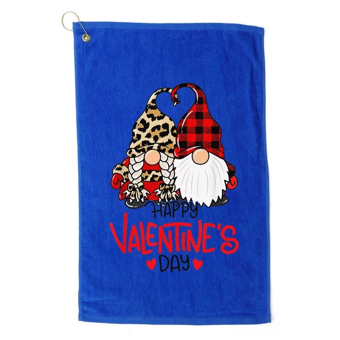 Happy Valentine's Day Gnomes Couple Valentines Day Love Platinum Collection Golf Towel