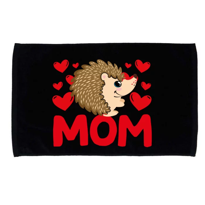 Happy Valentine's Day Hedgehog Mom Mothers Day Valentine Gift Microfiber Hand Towel