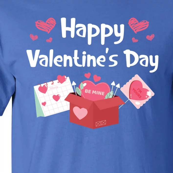 Happy Valentines Day Be Mine Cute Hearts Vgiftday Pajama Meaningful Gift Tall T-Shirt