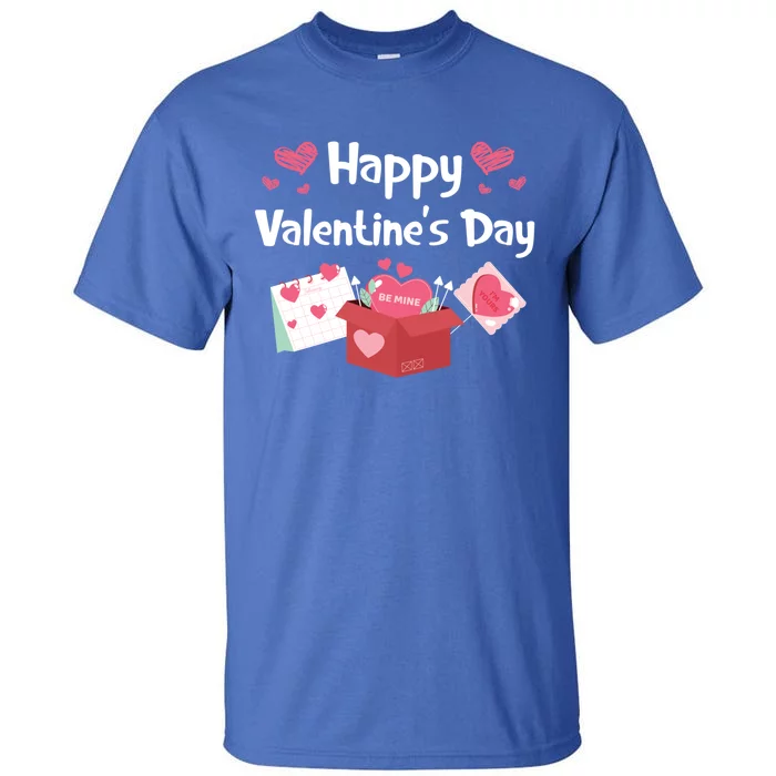 Happy Valentines Day Be Mine Cute Hearts Vgiftday Pajama Meaningful Gift Tall T-Shirt