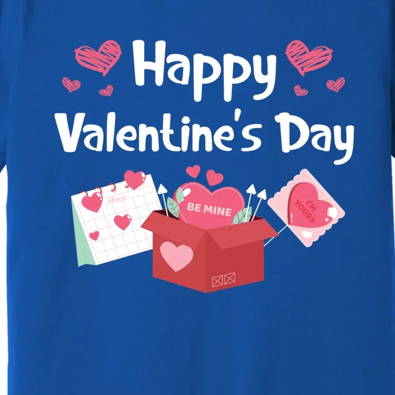 Happy Valentines Day Be Mine Cute Hearts Vgiftday Pajama Meaningful Gift Premium T-Shirt