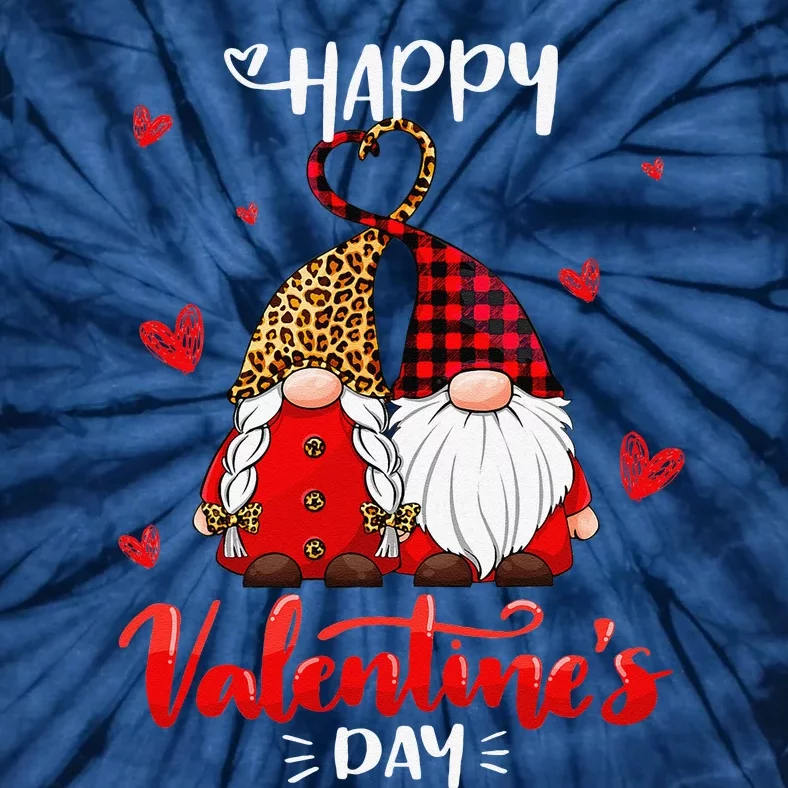 Happy Valentine's Day Gnomes Couple Valentines Day Women Tie-Dye T-Shirt