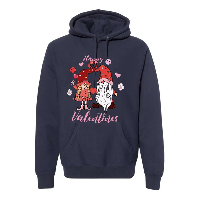 Happy Valentines Day Gnomes Dice Hearts Love Premium Hoodie