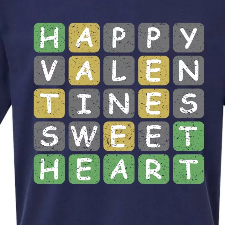 Happy Valentines Day For Word Game Lovers Gift Sueded Cloud Jersey T-Shirt