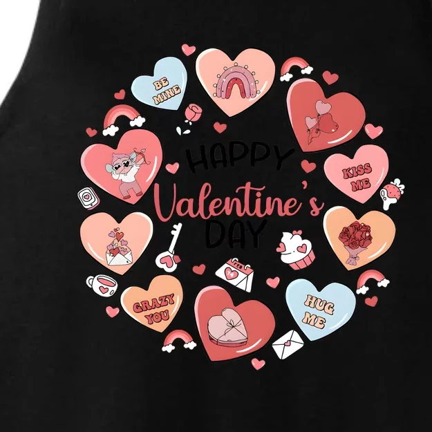 Happy ValentineS Day Conversation Hearts Valentine Ladies Tri-Blend Wicking Tank