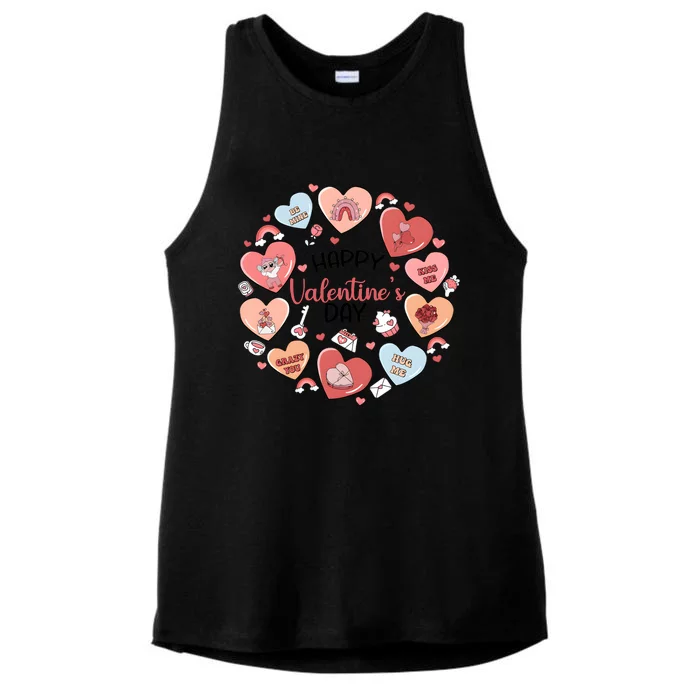 Happy ValentineS Day Conversation Hearts Valentine Ladies Tri-Blend Wicking Tank