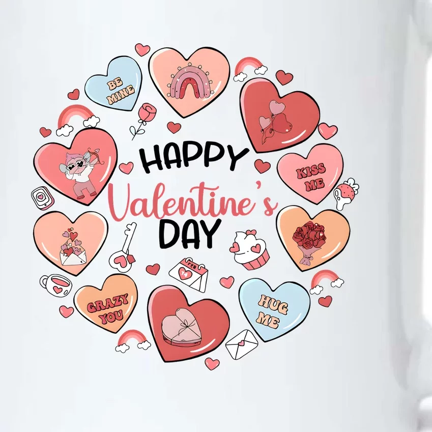 Happy ValentineS Day Conversation Hearts Valentine Black Color Changing Mug