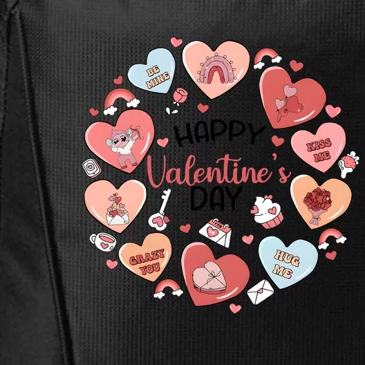 Happy ValentineS Day Conversation Hearts Valentine City Backpack