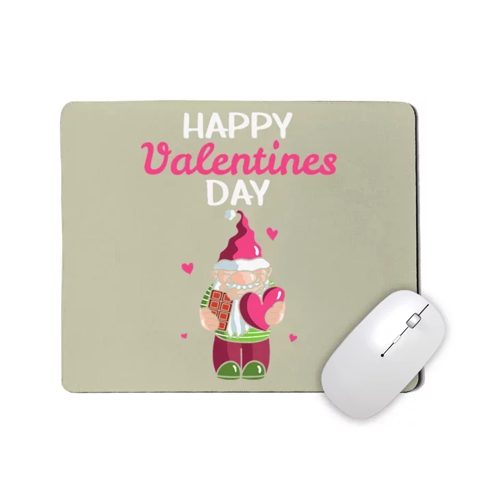 Happy Valentines Day Gnomes Heart Chocolate Bar Eating Happy Love Mousepad