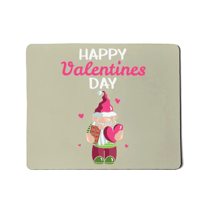 Happy Valentines Day Gnomes Heart Chocolate Bar Eating Happy Love Mousepad