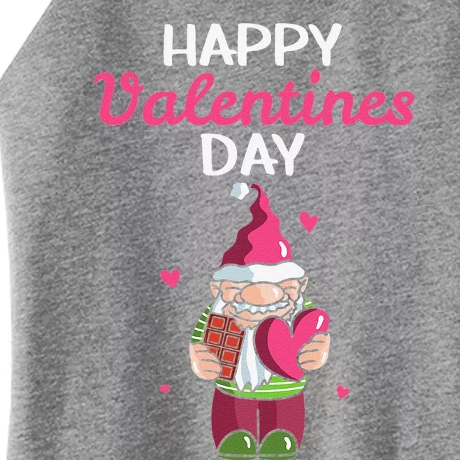 Happy Valentines Day Gnomes Heart Chocolate Bar Eating Happy Love Women’s Perfect Tri Rocker Tank