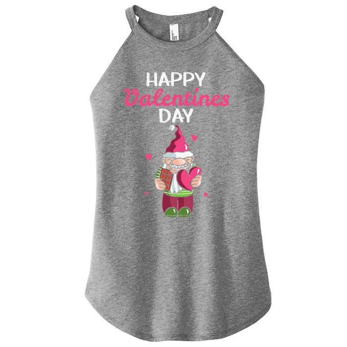 Happy Valentines Day Gnomes Heart Chocolate Bar Eating Happy Love Women’s Perfect Tri Rocker Tank