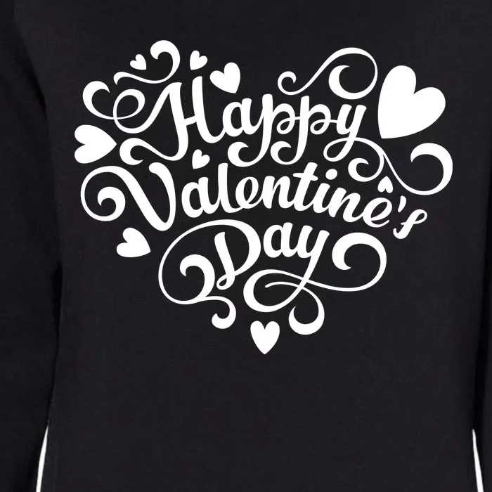 Happy Valentines Day Shaped Heart Womens California Wash Sweatshirt