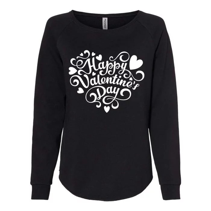 Happy Valentines Day Shaped Heart Womens California Wash Sweatshirt