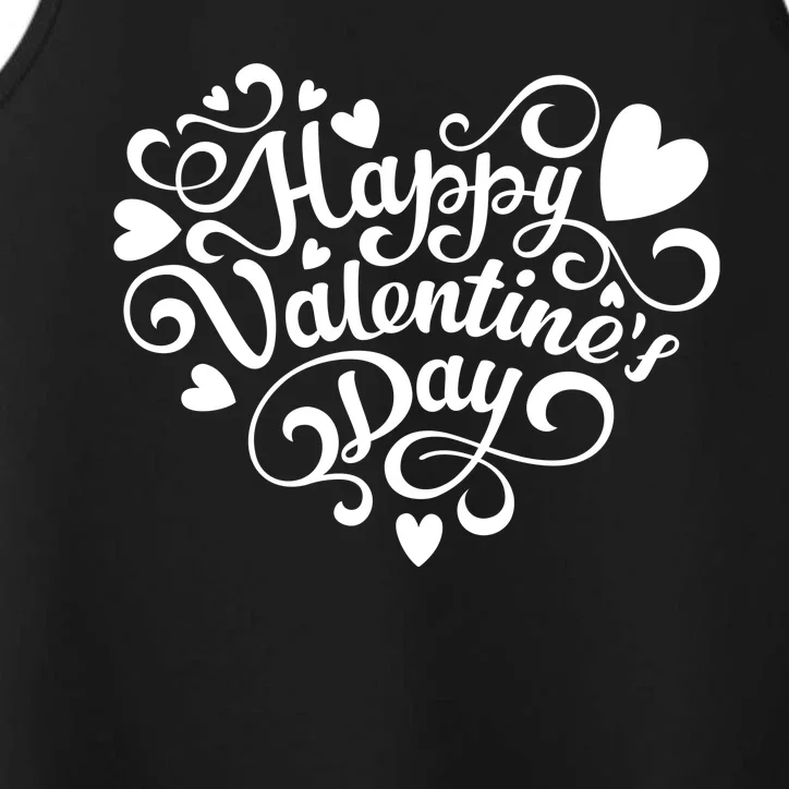 Happy Valentines Day Shaped Heart Performance Tank