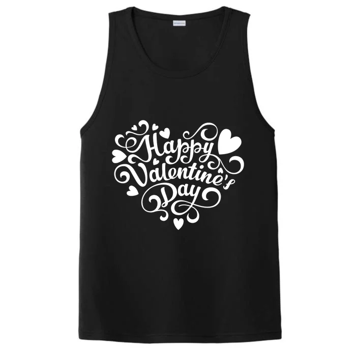 Happy Valentines Day Shaped Heart Performance Tank