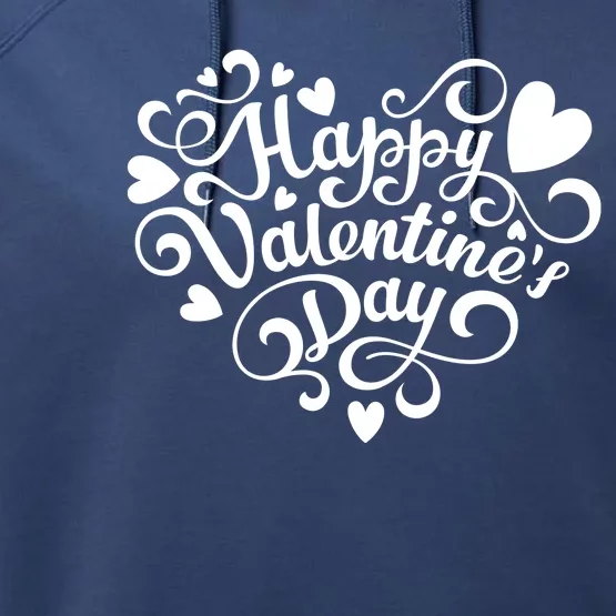 Happy Valentines Day Shaped Heart Performance Fleece Hoodie