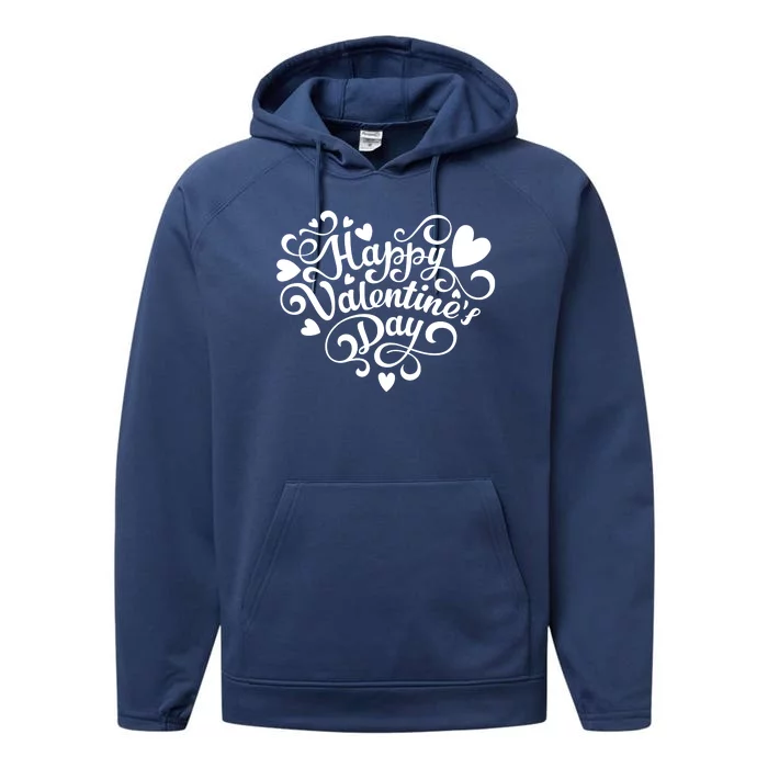 Happy Valentines Day Shaped Heart Performance Fleece Hoodie