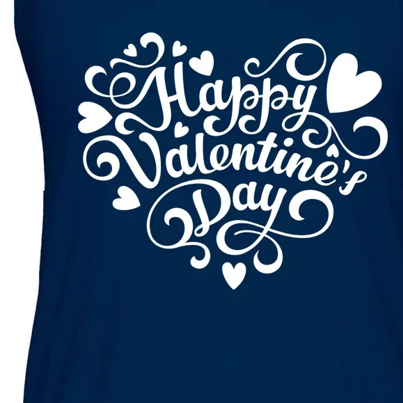 Happy Valentines Day Shaped Heart Ladies Essential Flowy Tank