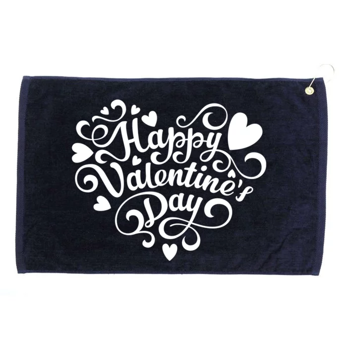 Happy Valentines Day Shaped Heart Grommeted Golf Towel