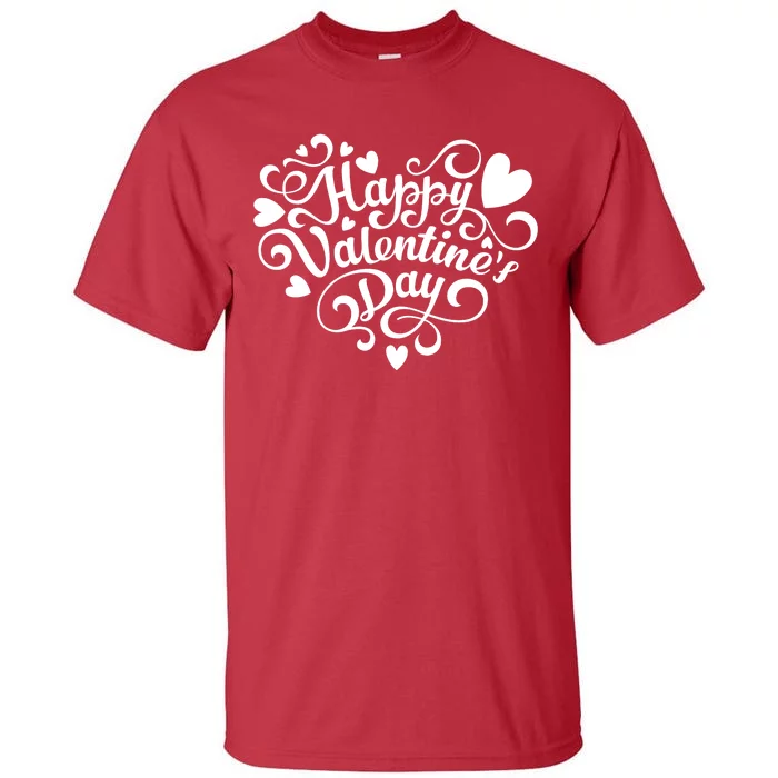 Happy Valentines Day Shaped Heart Tall T-Shirt