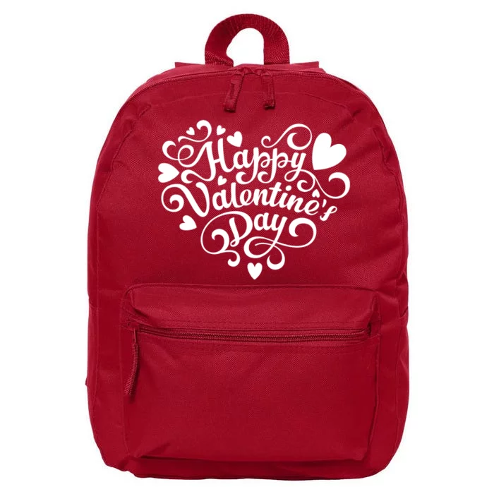 Happy Valentines Day Shaped Heart 16 in Basic Backpack