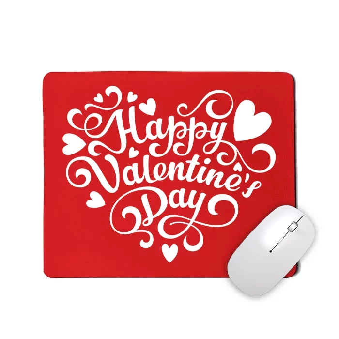 Happy Valentines Day Shaped Heart Mousepad