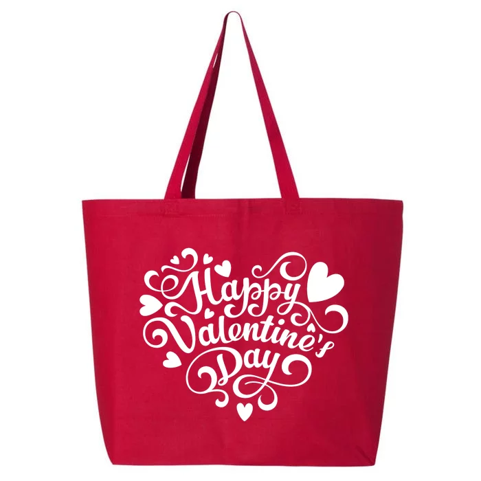 Happy Valentines Day Shaped Heart 25L Jumbo Tote