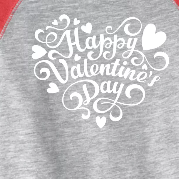 Happy Valentines Day Shaped Heart Toddler Fine Jersey T-Shirt