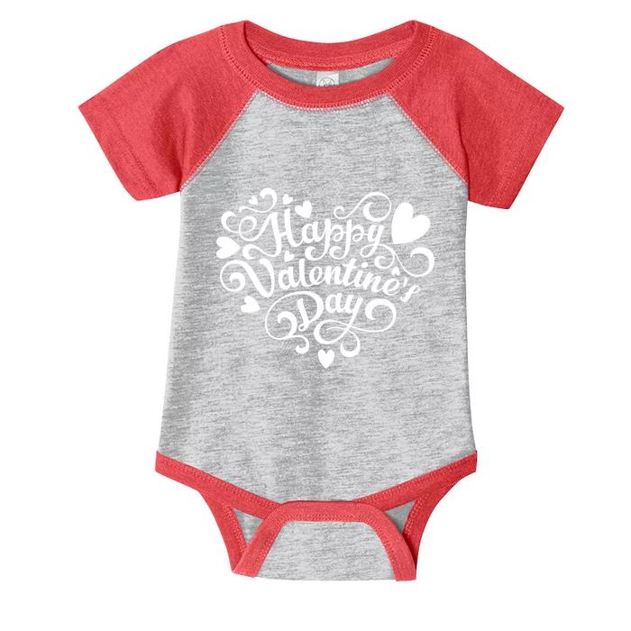 Happy Valentines Day Shaped Heart Infant Baby Jersey Bodysuit