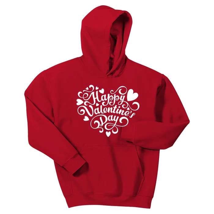 Happy Valentines Day Shaped Heart Kids Hoodie